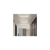 Zr Aydınlatma Siyah Oval 60x16 cm 4000k Işık Rengi Kumandalı LED Tavan Avize