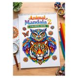 Z&R CRAFT Animal Mandala 2 Boyama Kitabı - A4 Boyutunda - Hayvan Mandala - Spiralli - Stres Azaltıcı