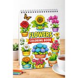 Z&R CRAFT Flowers Coloring Book Yetişkin Ve Çocuk Boyama Kitabı Çiçek Desenleri 25 Sayfa - Rahatlatıcı seri