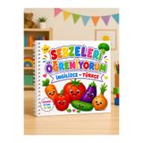 Z&R CRAFT Sebzeleri Öğreniyorum İngilizce - Türkçe | Çocuk Boyama Kitabı - Eğitici Çocuk Boyama Kitabı- 20*20 Ölçülerde - Şeffaf Spiralli Boyama Kitabı - 30 Görsel
