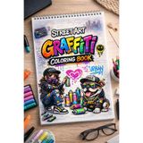 Z&R CRAFT Street Art Graffiti Coloring Book-Rahatlatıcı Boyama Kitabı 25 Yaprak Yetişkin-Çocuk A4 Ölçülerinde
