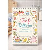 Z&R CRAFT Tarif Defterim A5 Spiralli Defter | Yemek Tarifi Boyamalı Not Defteri | 30 sayfa 30 Tarif