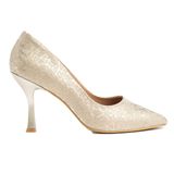 ZRİN-114 Premium Gümüş Ağaç Kabuğu Desenli Sivri Burunlu Stiletto 9 cm