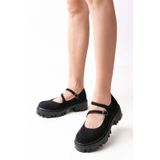 ZRİN-868-756 Premium Siyah Süet Ortopedik Yüksek Tabanlı Loafer