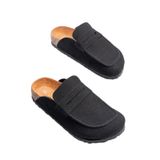 ZRJ0456 Bağcıksız Hakiki Süet Deri Erkek Günlük Mantar Taban Loafer Klasik Ayakkabı Terlik - Siyah