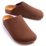 ZRJ0556 Bağcıksız Hakiki Süet Deri Erkek Günlük Mantar Taban Loafer Terlik Ayakkabı - Kahve