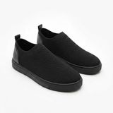 ZRK-X106 Premium Rahat Slip-On Bağcıksız Nefes Alan Triko Erkek Ayakkabı Siyah