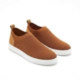ZRK-X106 Premium Rahat Slip-On Bağcıksız Nefes Alan Triko Erkek Ayakkabı Taba