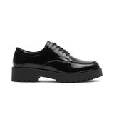 ZRK-XKX6 Premium Kalın Taban Siyah Rugan Bağcıklı Günlük Unisex Oxford Ayakkabı