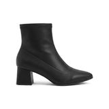 ZRNE-B07 Premium Siyah Fermuarlı Streç Topuklu Bot 6 cm - Dar Kalıp 1 Beden Büyük Sipariş Veriniz!