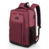 ZRSUN Seyahat Laptop Sırt Çantası, USB Şarj Portlu İş Hırsızlığa Karşı Dizüstü Bilgisayar Sırt Çantası, Kırmızı, 15.6 Inches Laptop Backpack, Seyahat Laptop Sırt Çantası, Usb Şarj Portlu İş Hırsızlığa