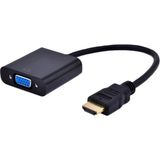 Zrv Projeksiyon Uyumlu HDMI To VGA Kablo Çevirici Dönüştürücü - Siyah