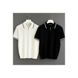 zs zaos fashion 2 li set erkek triko tişört poloyaka fermuarlı pamuksu ultra kaliteli t-shirt siyah beyaz