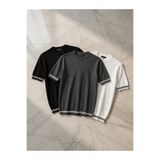 zs zaos fashion 3lü avantajlı set erkek triko tişört 3 al 1 öde % 100 pamuk bisiklet yaka basic t-shirt