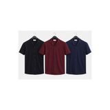 zs zaos fashion 3lü set erkek düz kısa kol waffle gömlek dar kesim slim fit kalıp pamuklu