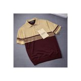 zs zaos fashion erkek çizgili fermuarlı poloyaka triko tişört esnek kaliteli regular kalıp t-shirt
