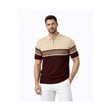 zs zaos fashion erkek çizgili poloyaka triko tişört esnek kaliteli rahat fermuarlı regular kalıp t-shirt