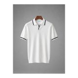 zs zaos fashion erkek poloyaka fermuarlı triko tişört regular kalıp etek kol bantlı şeritli reglar kalıp t-shirt