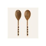 Zsa Zsa Zsu Lotus Mango Ağacı- Bambu Salata Kaşık Seti 31x7 Cm Natural - Sıyah