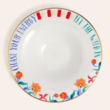 Zsa Zsa Zsu Lublın Porselen Makarna Tabağı 30X30X6.5 cm Mavi - Yeşil