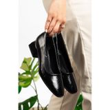 ZSHOES Kadın Kırışık Rugan Desenli Hafif Topuklu Ayakkabı (41/42/43 Özel Büyük Numara Dahil)