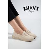 Zshoes Kadın Tam Ortopedik Bağcıksız Gündelik Spor Babet Sneaker (41/42 Özel Büyük Numara Dahil) - Bej