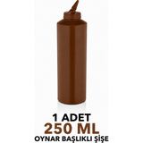 ZTF GLOBAL TRADE 180 Derece Dönebilen Oynar Başlıklı Fişek Uçlu Sosluk,yağlık,sos Şişesi,sos Kabı,ketçap Şişesi,mayonez Şişesi,hardal Şişesi,yağ Şişesi,sos Kabı,saklama Kabı - Kahverengi - 250 ml