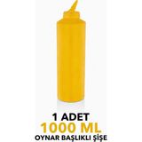ZTF GLOBAL TRADE 180 Derece Dönebilen Oynar Başlıklı Fişek Uçlu Sosluk,yağlık,sos Şişesi,sos Kabı,ketçap Şişesi,mayonez Şişesi,hardal Şişesi,yağ Şişesi,sos Kabı,saklama Kabı - Sarı - 1 lt