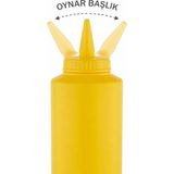 ZTF GLOBAL TRADE 180 Derece Dönebilen Oynar Başlıklı Fişek Uçlu Sosluk,yağlık,sos Şişesi,sos Kabı,ketçap Şişesi,mayonez Şişesi,hardal Şişesi,yağ Şişesi,sos Kabı,saklama Kabı - Sarı - 250 ml