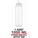 ZTF GLOBAL TRADE 180 Derece Dönebilen Oynar Başlıklı Fişek Uçlu Sosluk,yağlık,sos Şişesi,sos Kabı,ketçap Şişesi,mayonez Şişesi,hardal Şişesi,yağ Şişesi,sos Kabı,saklama Kabı - Şeffaf - 1 lt