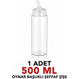 ZTF GLOBAL TRADE 180 Derece Dönebilen Oynar Başlıklı Fişek Uçlu Sosluk,yağlık,sos Şişesi,sos Kabı,ketçap Şişesi,mayonez Şişesi,hardal Şişesi,yağ Şişesi,sos Kabı,saklama Kabı - Şeffaf - 500 ml