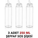 ZTF GLOBAL TRADE 3 Adet 180 Derece Dönebilen Oynar Başlıklı Fişek Uçlu Sosluk,yağlık,sos Şişesi,sos Kabı,ketçap Şişesi,mayonez Şişesi,hardal Şişesi,yağ Şişesi,sos Kabı,saklama Kabı - Şeffaf - 250 ml
