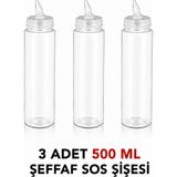 ZTF GLOBAL TRADE 3 Adet 180 Derece Dönebilen Oynar Başlıklı Fişek Uçlu Sosluk,yağlık,sos Şişesi,sos Kabı,ketçap Şişesi,mayonez Şişesi,hardal Şişesi,yağ Şişesi,sos Kabı,saklama Kabı - Şeffaf - 500 ml