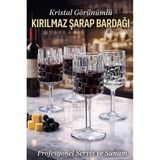 Ztf Global Trade 4 Adet Polikarbon Plastik ,cam Görünümlü, Kırılmaz Şarap Kadehi -Kafe, Restoran ve Ev Kullanımı - Profesyonel Servis ve Sunum - Restoran ve Otel Tipi Servis Bardağı - Şeffaf - 200 ml
