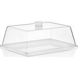 Ztf Global Trade Gastroplast ,kırılmaz , Ultra Hafif ,şeffaf , Polikarbon Plastik Fanus ve Tepsi Setleri .otel ,pastane,kafe,ev ve Restoranlar Için. - Beyaz - 200 mm X 260 mm