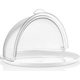 Ztf Global Trade Gastroplast ,kırılmaz , Ultra Hafif ,şeffaf , Polikarbon Plastik Fanus ve Tepsi Setleri .otel ,pastane,kafe,ev ve Restoranlar Için. - Beyaz - 35 cm GFM13