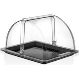 Ztf Global Trade Gastroplast ,kırılmaz , Ultra Hafif ,şeffaf , Polikarbon Plastik Fanus ve Tepsi Setleri .otel ,pastane,kafe,ev ve Restoranlar Için. - Siyah - 32 cm X 265 cm GFM12