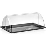 Ztf Global Trade Gastroplast ,kırılmaz , Ultra Hafif ,şeffaf , Polikarbon Plastik Fanus ve Tepsi Setleri .otel ,pastane,kafe,ev ve Restoranlar Için. - Siyah - 32 cm X 53 cm GFM11