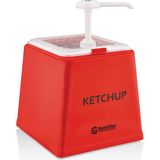 Ztf Global Trade Gastroplast Profesyonel Dispenser Setleri.pompalı Sos Kapları,ketçap Şişesi,mayonez Şişesi,hardalşişesi,yağlık,sirkelik - Kırmızı - 2,5 lt