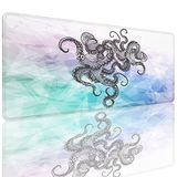 ZTHLL Ahtapot Oyun Fare Altlığı, Ay Yıldızı Masa Matı Büyük Mouse Pad Bilgisayar Klavyesi, Ev Ofis için Kaymaz Tabanlı, Genişletilmiş Büyük Boy 80 cm x 39,9 cm
