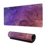 ZTHLL Masa Matı, Mor Suluboya Dalgaları Oyun Fare Altlığı, Ofis, Bilgisayar, Klavye için XXL Genişletilmiş Mouse Pad Mat, Kaymaz Tabanlı Dikişli Eges Mousepad 80 x 40 cm × 0,12 inç