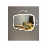 ZTM KONSEPT Ayna Kare Oval Beyaz 45x65 Cm Antre Hol Dresuar Koridor Salon Banyo Wc