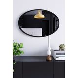 Ztm Konsept Duvar Aynası 70X52 cm Oval Antre Hol Koridor Salon Mutfak Banyo Wc Makyaj - Siyah