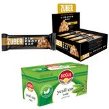 Züber Fıstık Ezmeli Yüksek Protein Bar 45 g x 12'li + Doğuş Sade Yeşil Çay 20'li