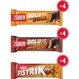 Züber Fıstrık 30g x 4 Adet + Dolu Dolu Meyve Bar 30g x 8 Adet (Yer Fıstığı Ezmeli, Fındık Ezmeli) - 360 gr