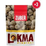 Züber Lokma Fındık Kaplı Yer Fıstığı Ezmeli Meyve Topu 96 G x 3 Katkısız ve Glutensiz Atıştırmalık - 96 gr