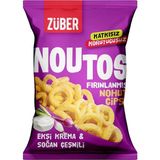 Züber Noutos Ekşi Krema ve Soğan Aromalı Fırın Nohut Cipsi 55 gr Katkısız ve Koruyucusuz