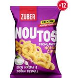 Züber Noutos Ekşi Krema ve Soğan Çeşnili Fırınlanmış Nohut Cipsi 55g x 12 Adet - 55 gr