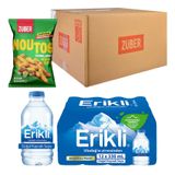 Züber Noutos Kajun Baharatlı Fırınlanmış Nohut Cipsi 55 g x 15'li + Erikli Doğal Kaynak Suyu 330 ml Pet Şişe 12'li