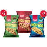 Züber Noutos Nohut Cipsi Atıştırmalık Deneme Paketi 55g x 5 Adet (Kajun, Chili, Ege Baharatlı) - 330 gr